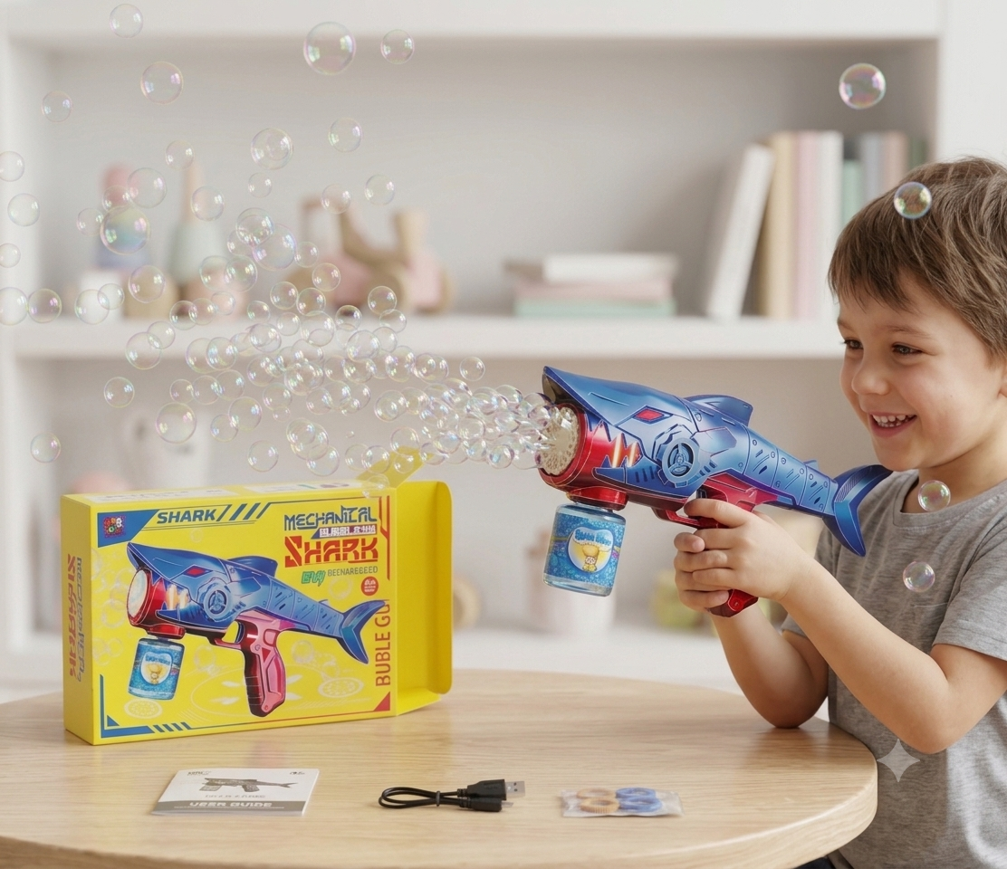 Shark bubble gun