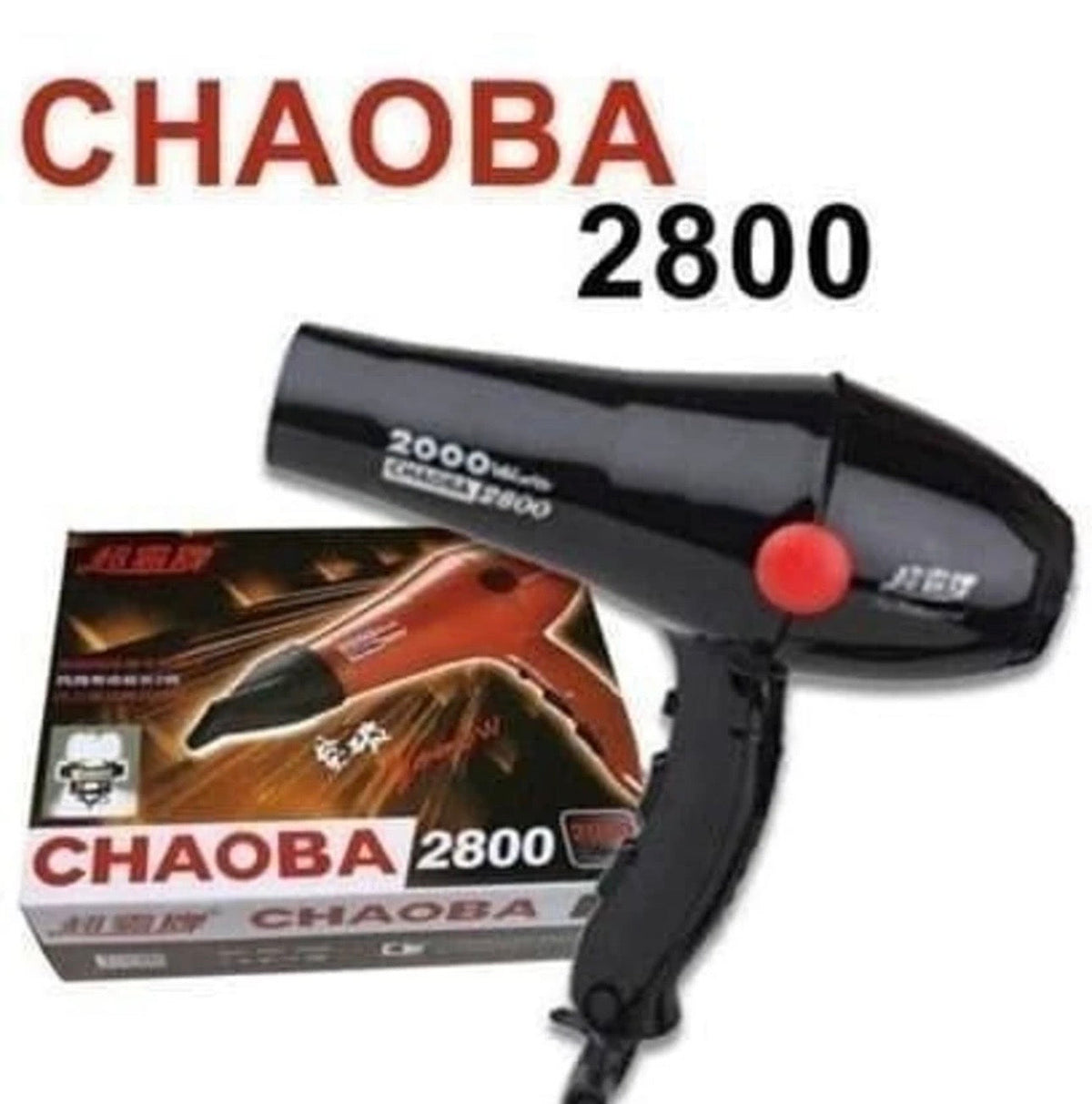 CHAOBA 2800 Professional Hair Dryer Hair Dryer (2000 W, Black)