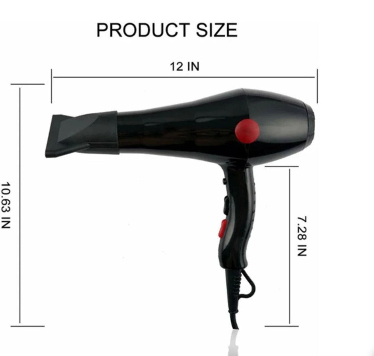 CHAOBA 2800 Professional Hair Dryer Hair Dryer (2000 W, Black)