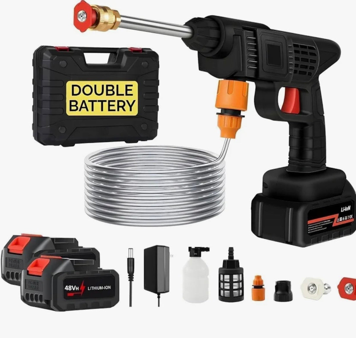 Car washing gun double battery