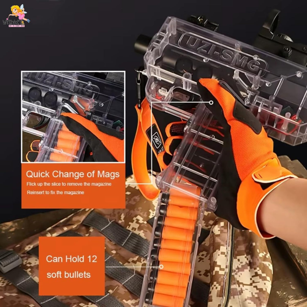 Uzi gun automatic soft bullets