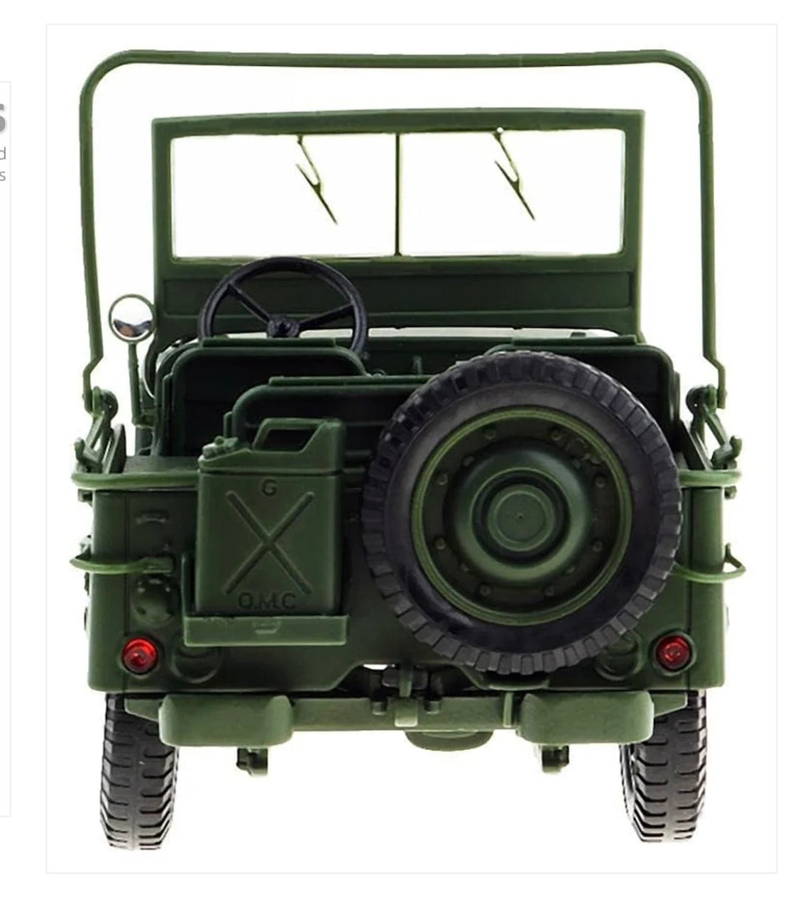 Milatry jeep die cast metal